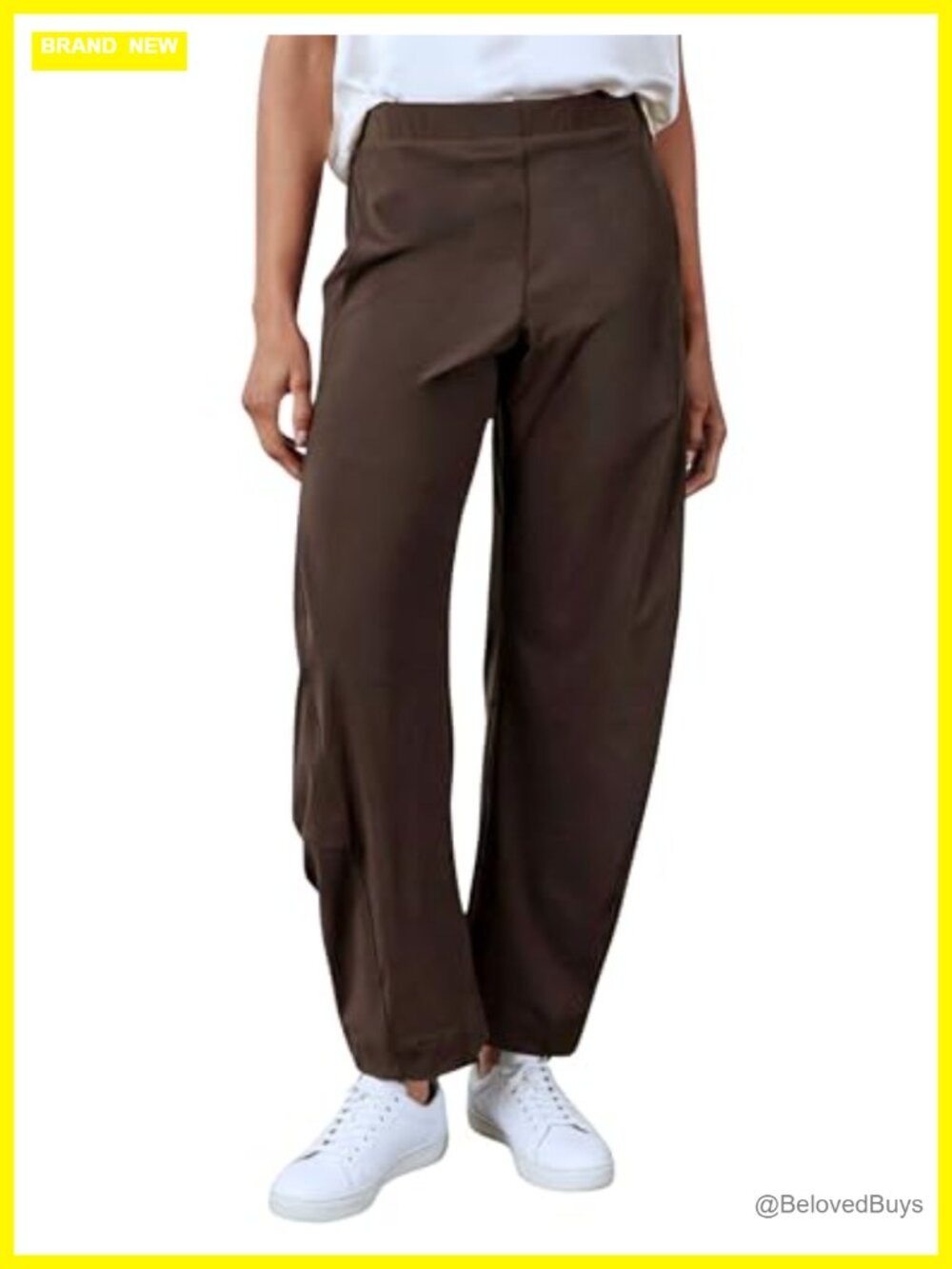 Cotton Linen Wide Leg Palazzo Capri Pants Elastic Waist Beach Vacation
